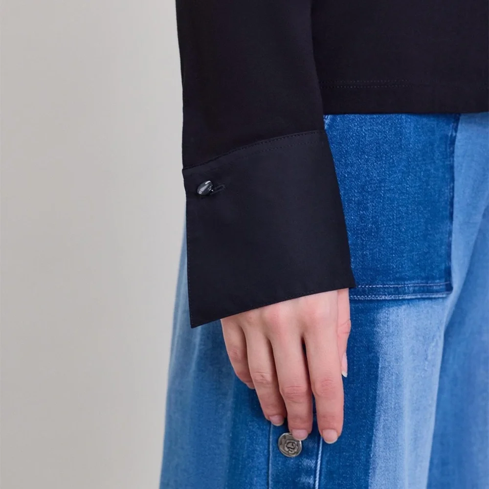 Anne Fontaine Nuage shirt in blue stretch With Buttons
